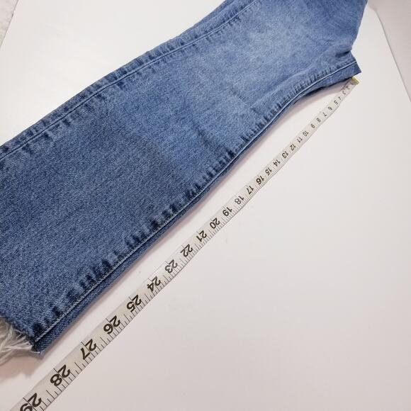 We the Free Jeans High Rise Relaxed Blue Denim Button-Fly Ripped - Picture 7 of 13